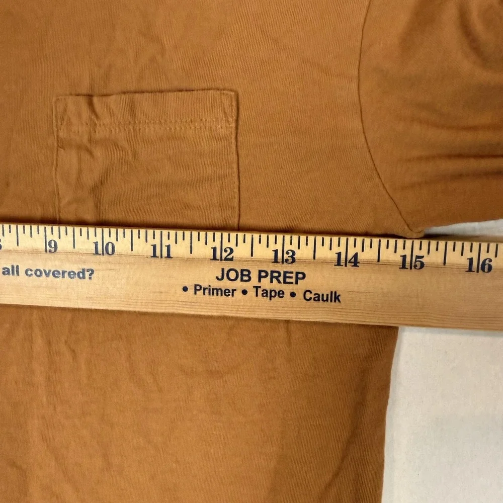 Gap Shirt Kids S 6-7 Brown Solid Long Sleeve Crewneck Pocket Tee Jersey Top